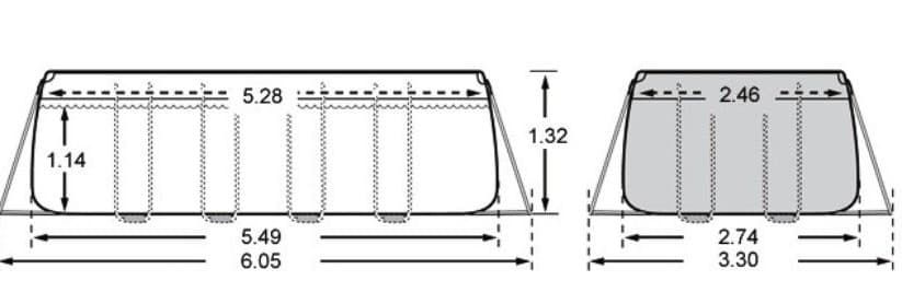 схема установки прямоугольно бассейн интекс 549х277х132